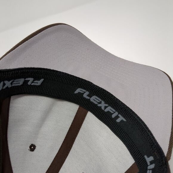 Yupoong Fitted Hat Brown Large-XL Flexfit Solid Blank 6 Panel Outdoor - Picture 7 of 8